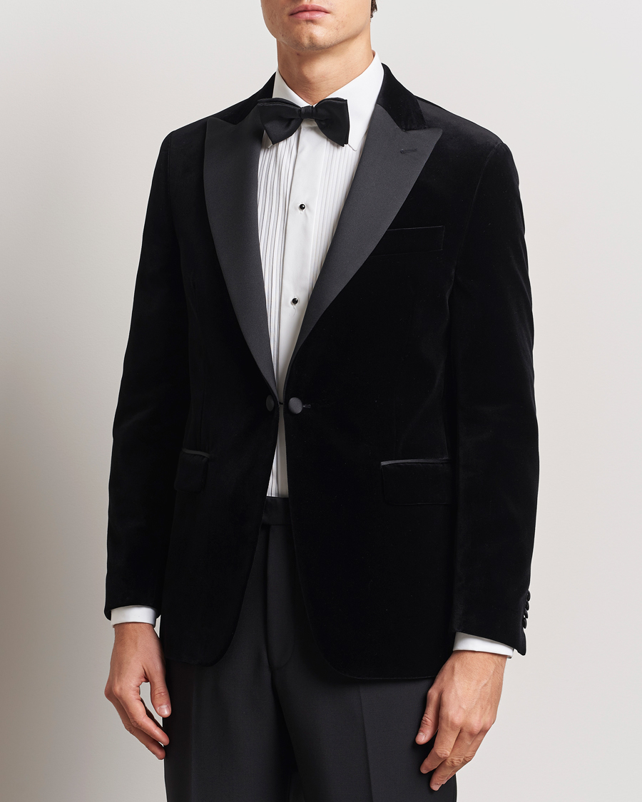 Men | Blazers | Oscar Jacobson | Frampton Velvet Tuxedo Blazer Black