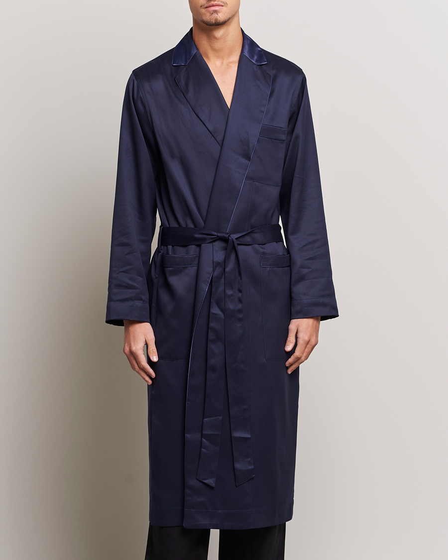Men | Pyjamas & Robes | CDLP | Home Robe Navy Blue