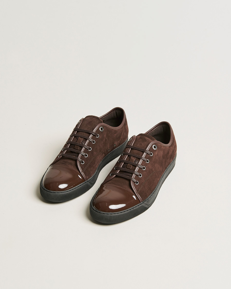 Men | Lanvin Patent Cap Toe Sneaker Dark Brown | Lanvin | Patent Cap Toe Sneaker Dark Brown