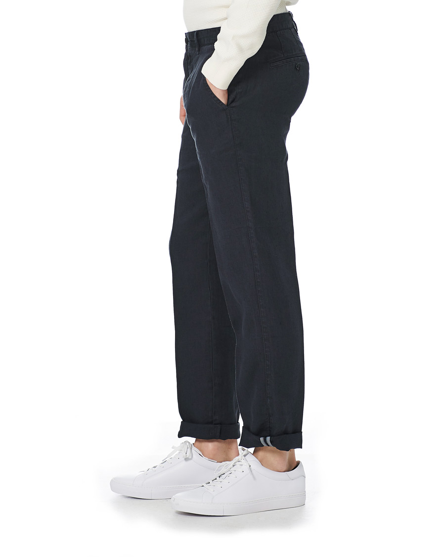 Men | Trousers | BOSS BLACK | BOSS Crigan Linen Pants Dark Blue