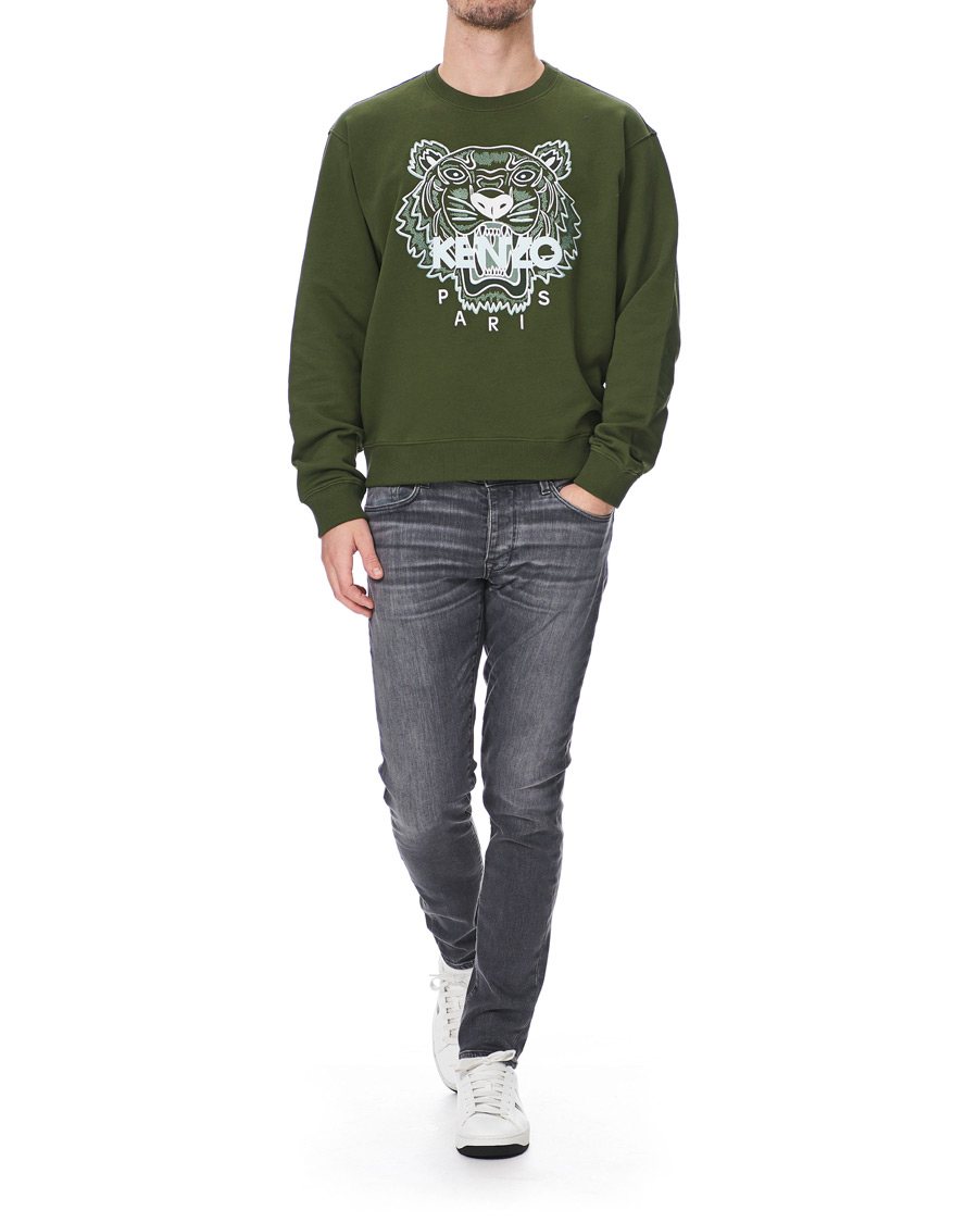 Men | Sweaters & Knitwear | KENZO | Tiger Crew Neck Sweatshirt Dark Khaki