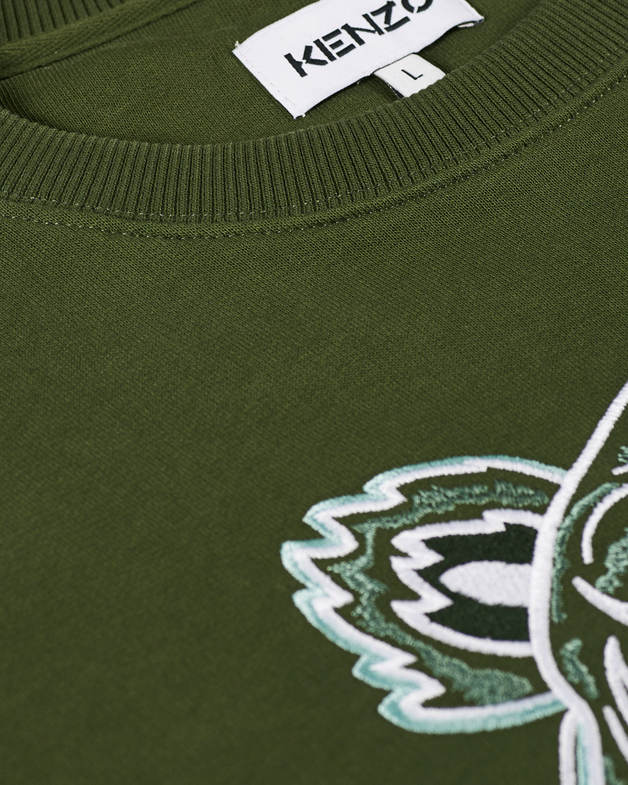 Men | Sweaters & Knitwear | KENZO | Tiger Crew Neck Sweatshirt Dark Khaki