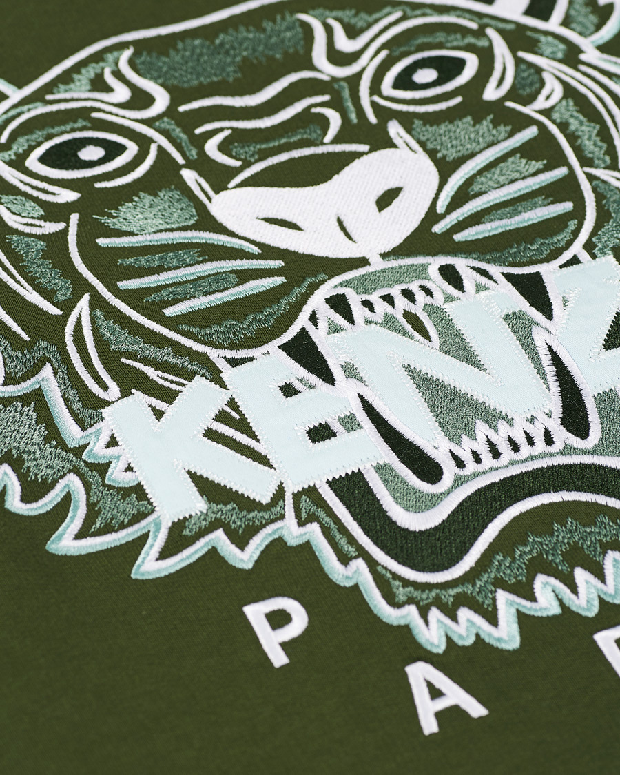 Men | Sweaters & Knitwear | KENZO | Tiger Crew Neck Sweatshirt Dark Khaki