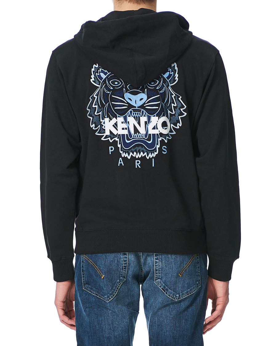 Men | Sweaters & Knitwear | KENZO | Tiger Full Zip Hoodie Black