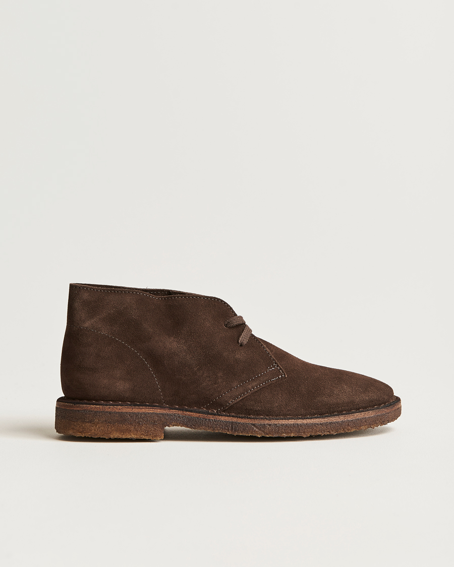 Men | Boots | Drake's | Clifford Suede Desert Boots Dark Brown