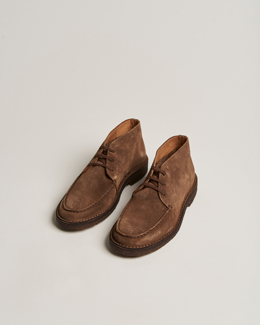 Men | Boots | Drake's | Crosby Moc-Toe Suede Chukka Boots Brown