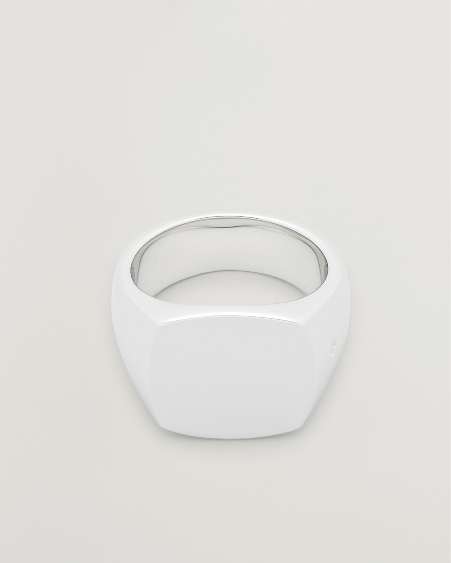 Men | Jewellery | Tom Wood | Cushion Polished Ring Silver