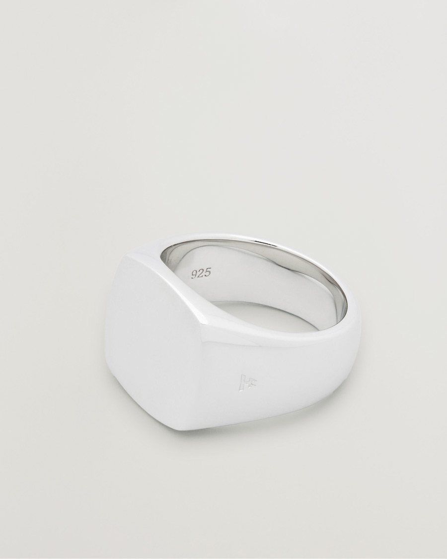 Men | Jewellery | Tom Wood | Cushion Polished Ring Silver