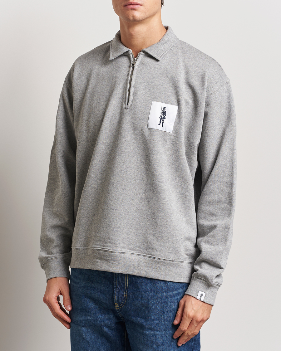 Men | Sweaters & Knitwear | Mackintosh | Dandyman Zip Sweat Grey Melange