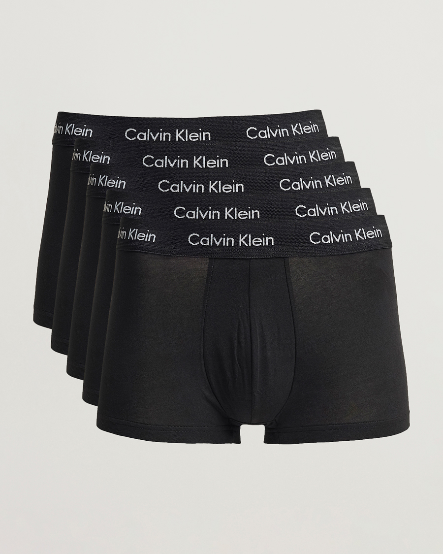 Men | Underwear & Socks | Calvin Klein | Cotton Stretch 5-Pack Trunk Black