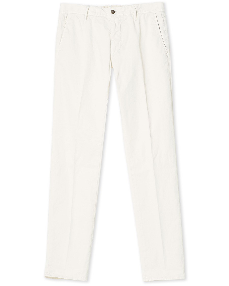 Men | Trousers | Incotex | Slim Fit Garment Dyed Slacks Off White