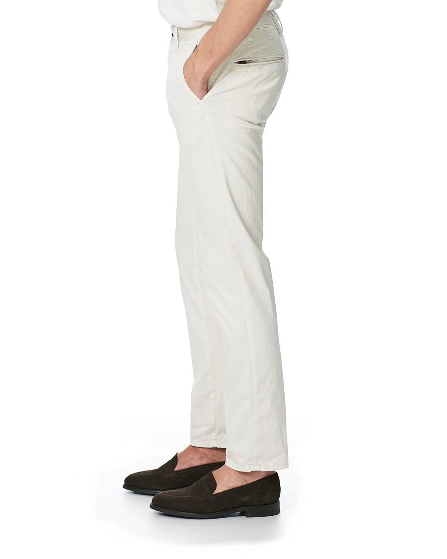 Men | Trousers | Incotex | Slim Fit Garment Dyed Slacks Off White