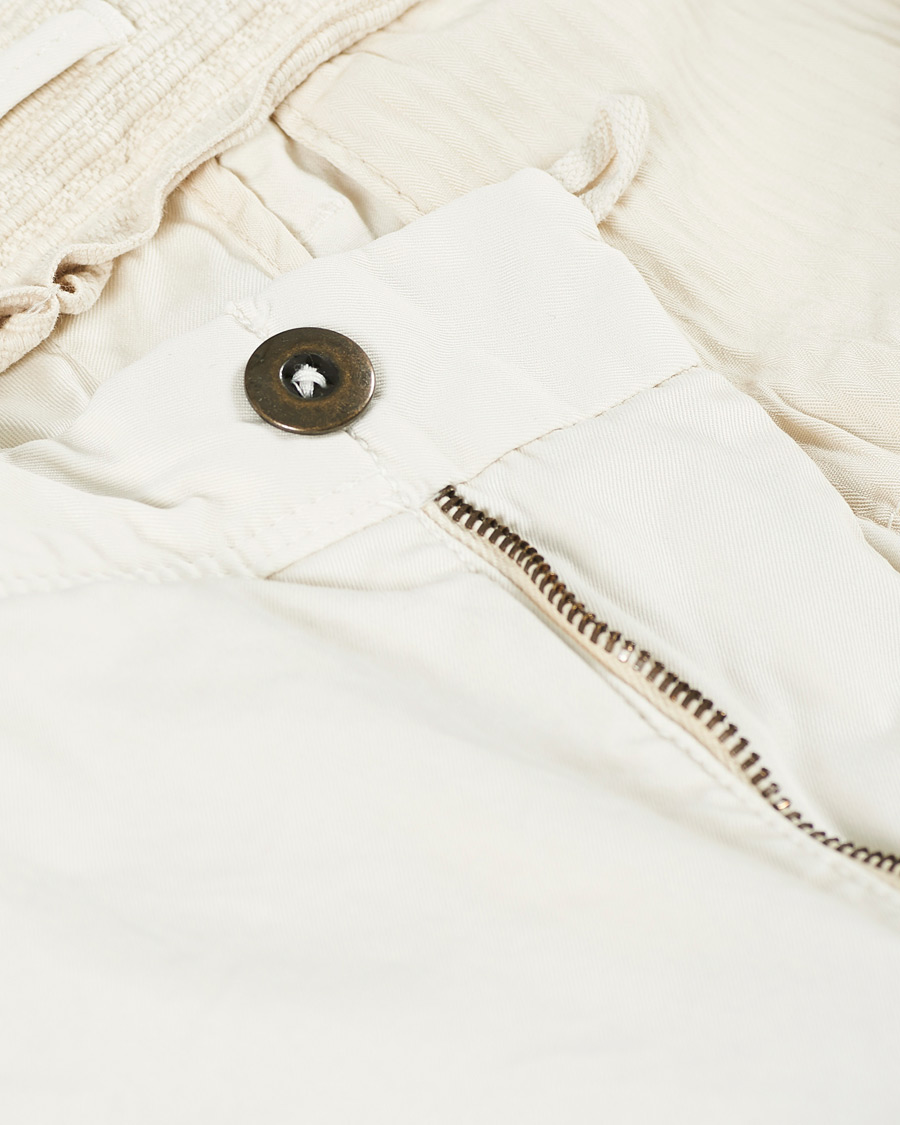 Men | Trousers | Incotex | Slim Fit Garment Dyed Slacks Off White