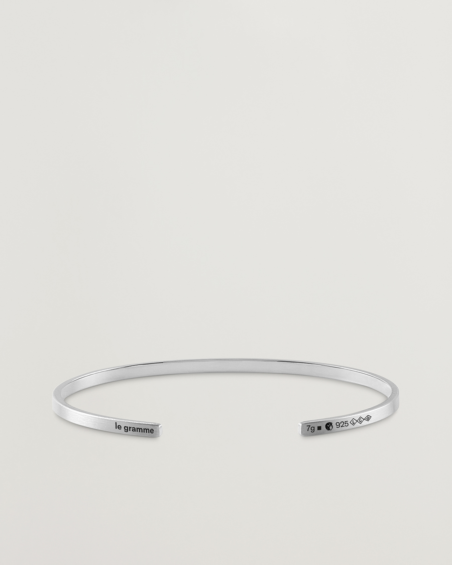 Men | Jewellery | LE GRAMME | Ribbon Bracelet Brushed Sterling Silver 7g