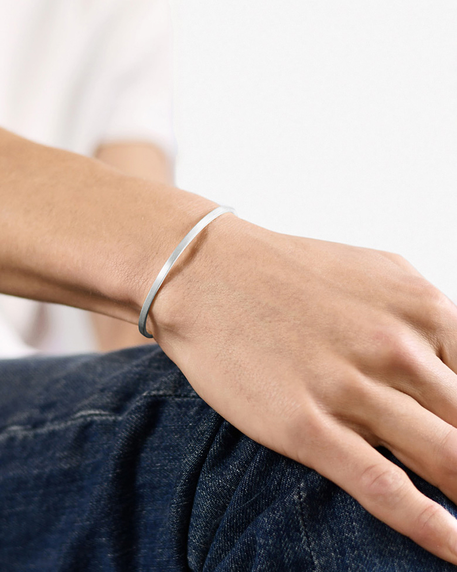 Men | Jewellery | LE GRAMME | Ribbon Bracelet Brushed Sterling Silver 7g