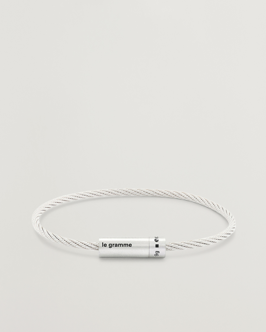 Men | Jewellery | LE GRAMME | Cable Bracelet Brushed Sterling Silver 9g