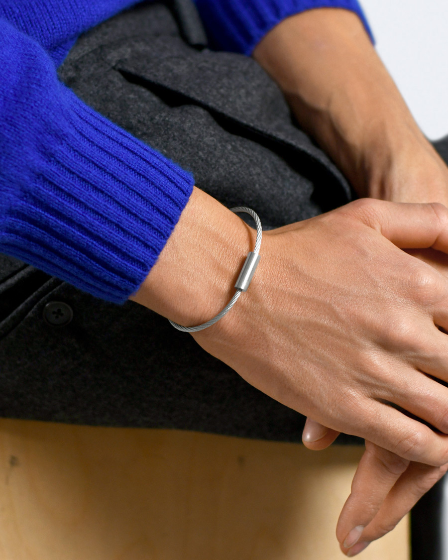 Men | Jewellery | LE GRAMME | Cable Bracelet Brushed Sterling Silver 9g