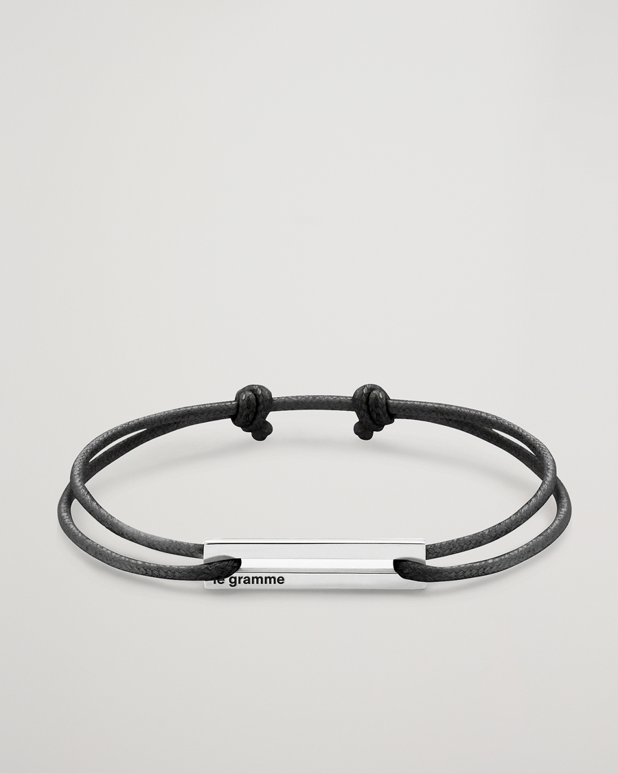 Men | Jewellery | LE GRAMME | Cord Bracelet Le 17/10 Black/Sterling Silver