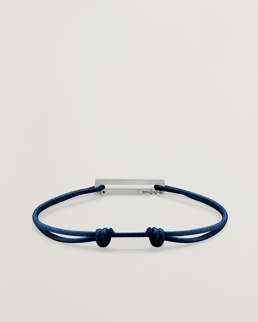 Men | Jewellery | LE GRAMME | Cord Bracelet Le 17/10 Navy/Sterling Silver