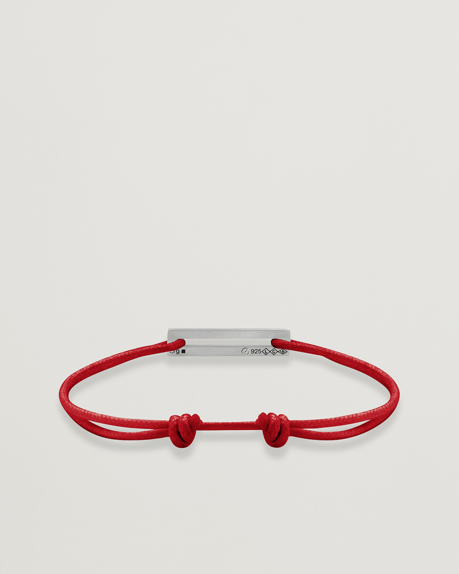 Men | Jewellery | LE GRAMME | Cord Bracelet Le 17/10 Red/Sterling Silver