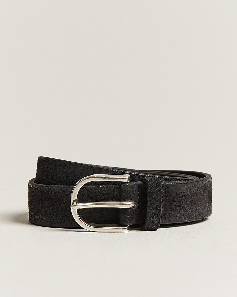 Men | Orciani Handmade Suede Belt 3 cm Nero | Orciani | Handmade Suede Belt 3 cm Nero