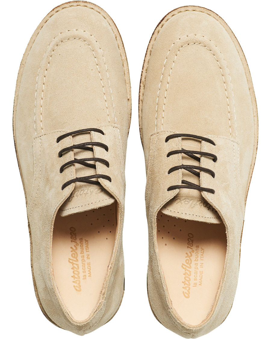 Men | Astorflex Carlflex Moc Toe Derby Sand Suede | Astorflex | Carlflex Moc Toe Derby Sand Suede