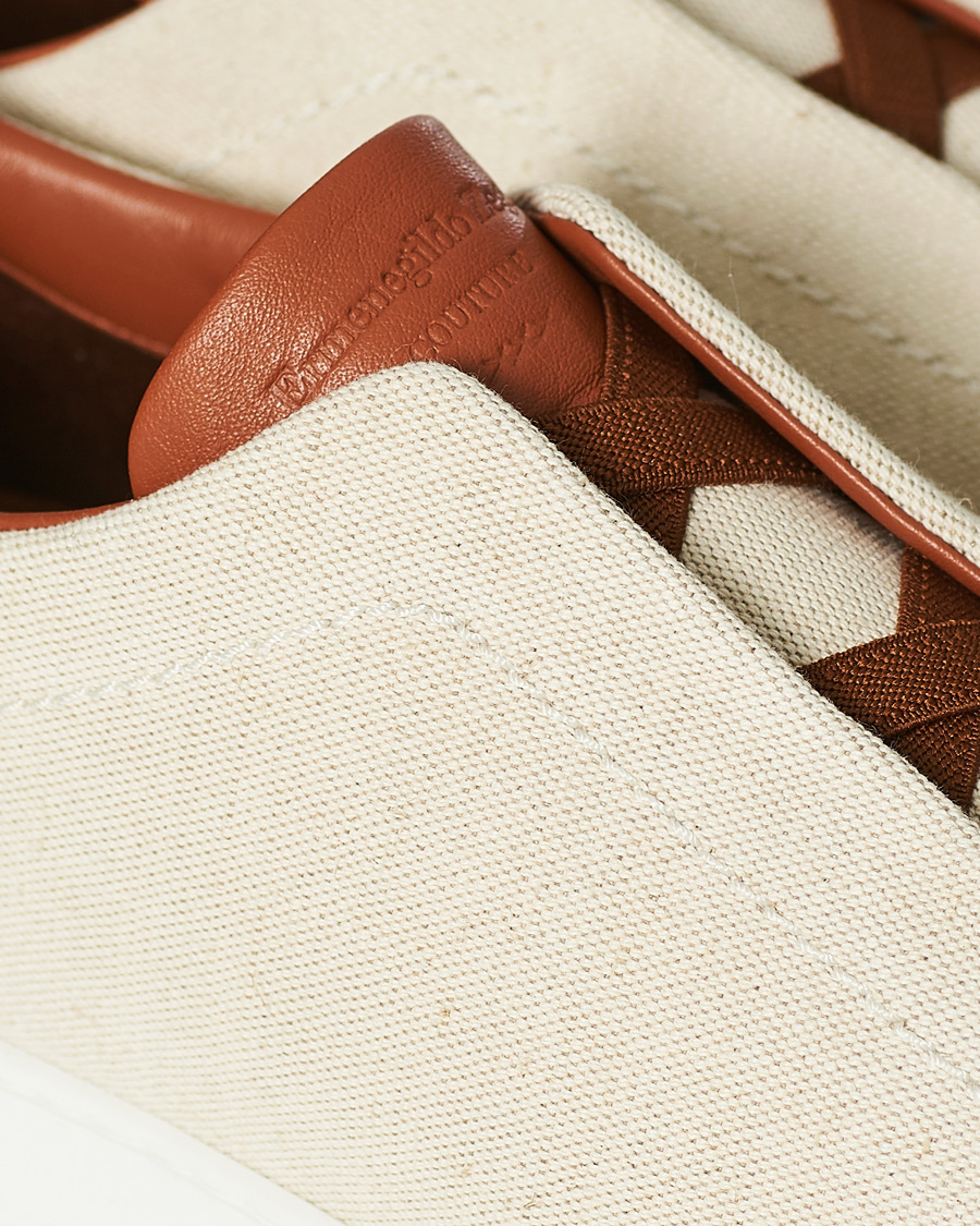 Men | Ermenegildo Zegna Triple Stitch Elasticated Sneakers White | Ermenegildo Zegna | Triple Stitch Elasticated Sneakers White