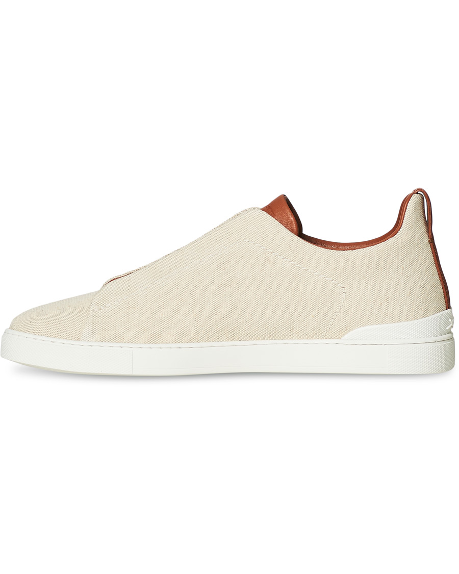 Men | Ermenegildo Zegna Triple Stitch Elasticated Sneakers White | Ermenegildo Zegna | Triple Stitch Elasticated Sneakers White