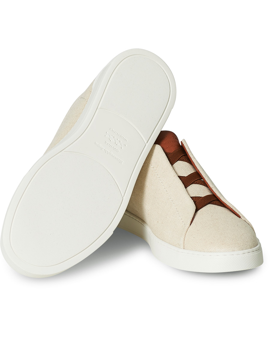 Men | Ermenegildo Zegna Triple Stitch Elasticated Sneakers White | Ermenegildo Zegna | Triple Stitch Elasticated Sneakers White