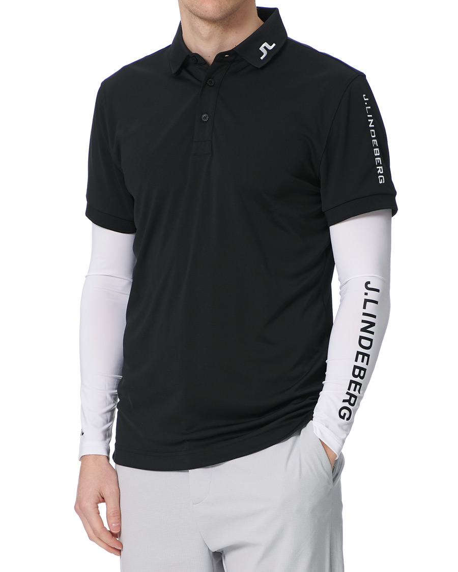 Men | Polo Shirts | J.Lindeberg | Enzo Golf Sleeves White