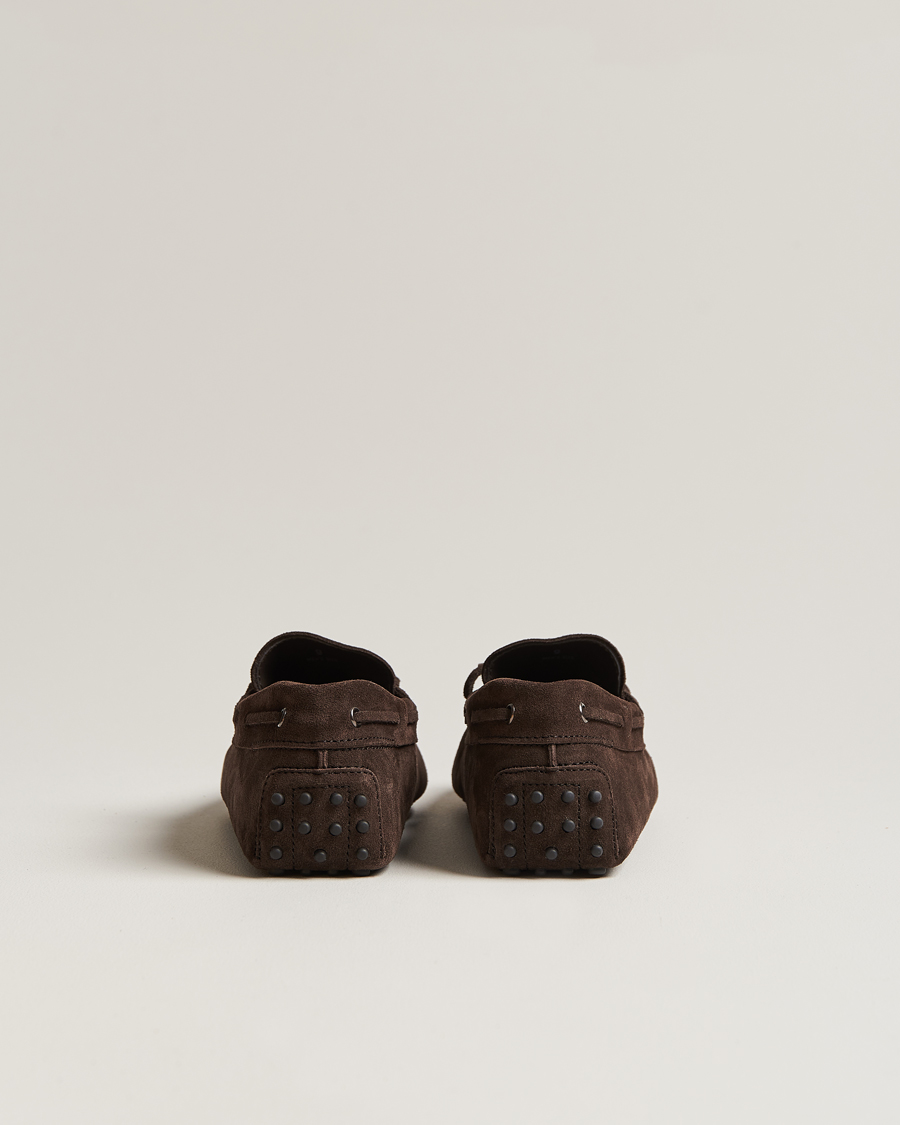 Men | Tod's Lacetto Gommino Carshoe Dark Brown Suede | Tod's | Lacetto Gommino Carshoe Dark Brown Suede