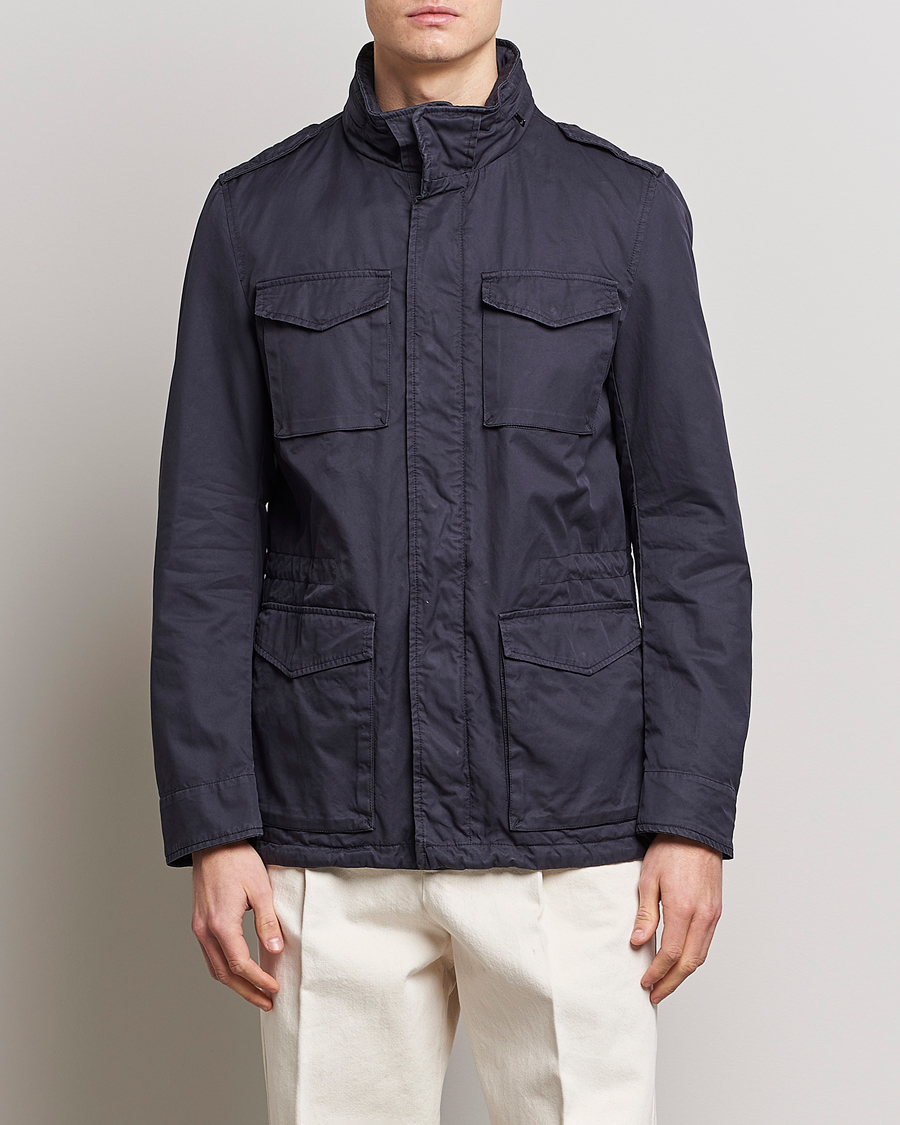 Men | Coats & Jackets | Herno | Cotton Field Jacket Navy