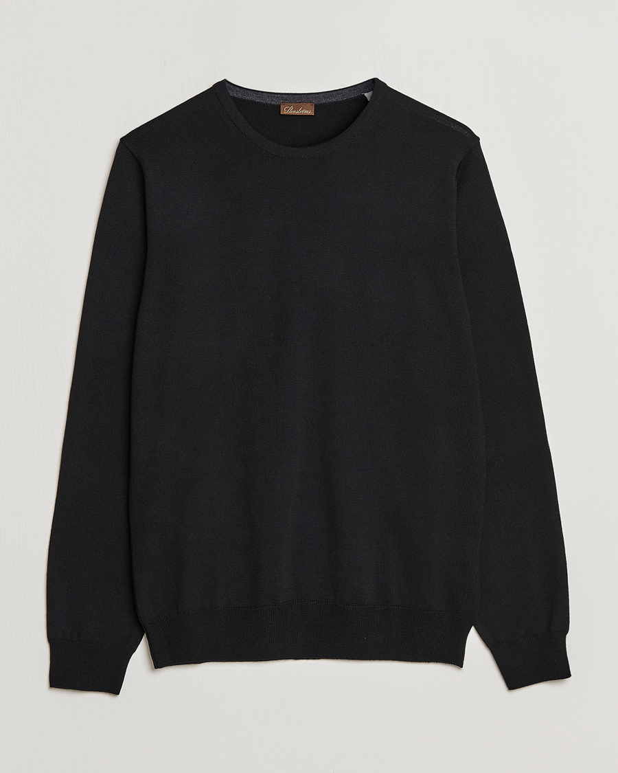 Men | Sweaters & Knitwear | Stenströms | Merino Crew Neck Black