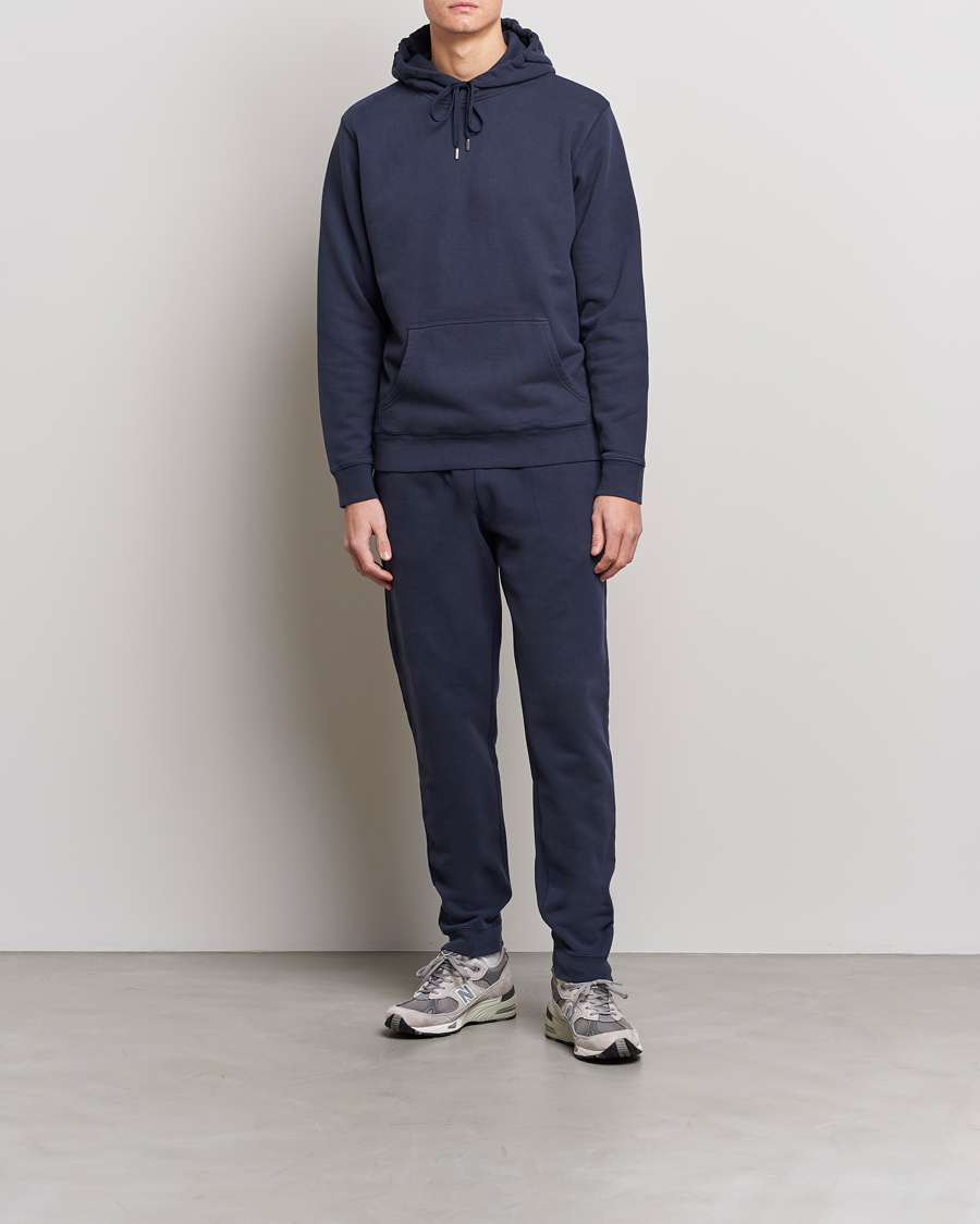 Men | Trousers | Sunspel | Cotton Loopback Track Pants Navy
