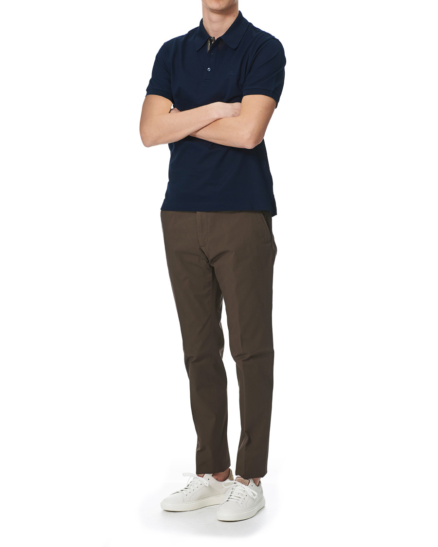 Men | Polo Shirts | Brioni | Contrast Placket Polo Piquet Navy