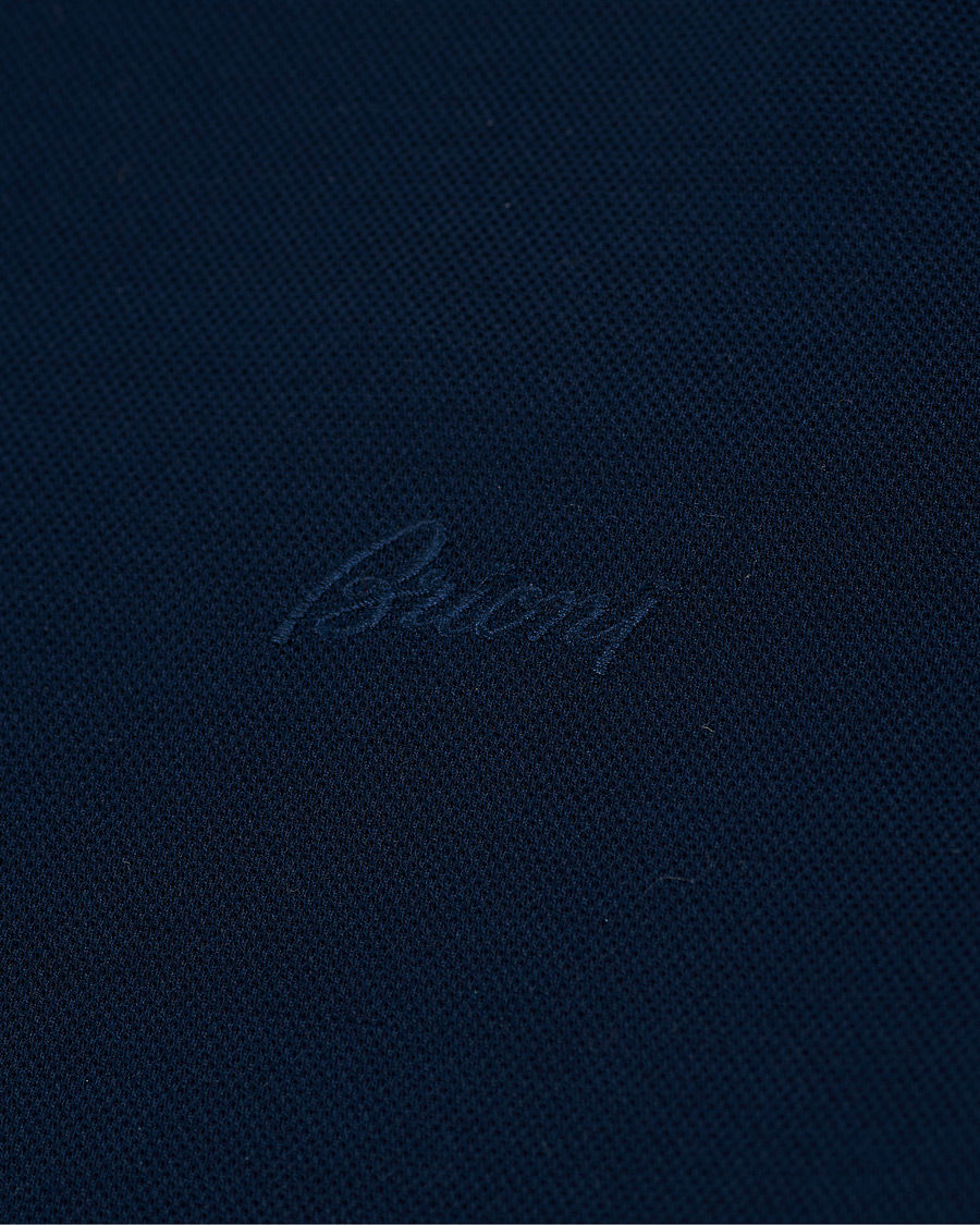 Men | Polo Shirts | Brioni | Contrast Placket Polo Piquet Navy