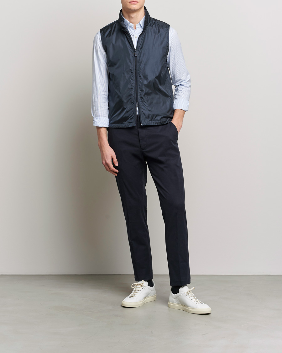 Men | Gilets | Aspesi | Vernes Nylon Gilet Navy