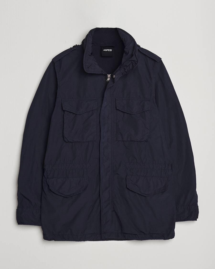 Men | Coats & Jackets | Aspesi | Giubotto Garment Dyed Field Jacket Navy