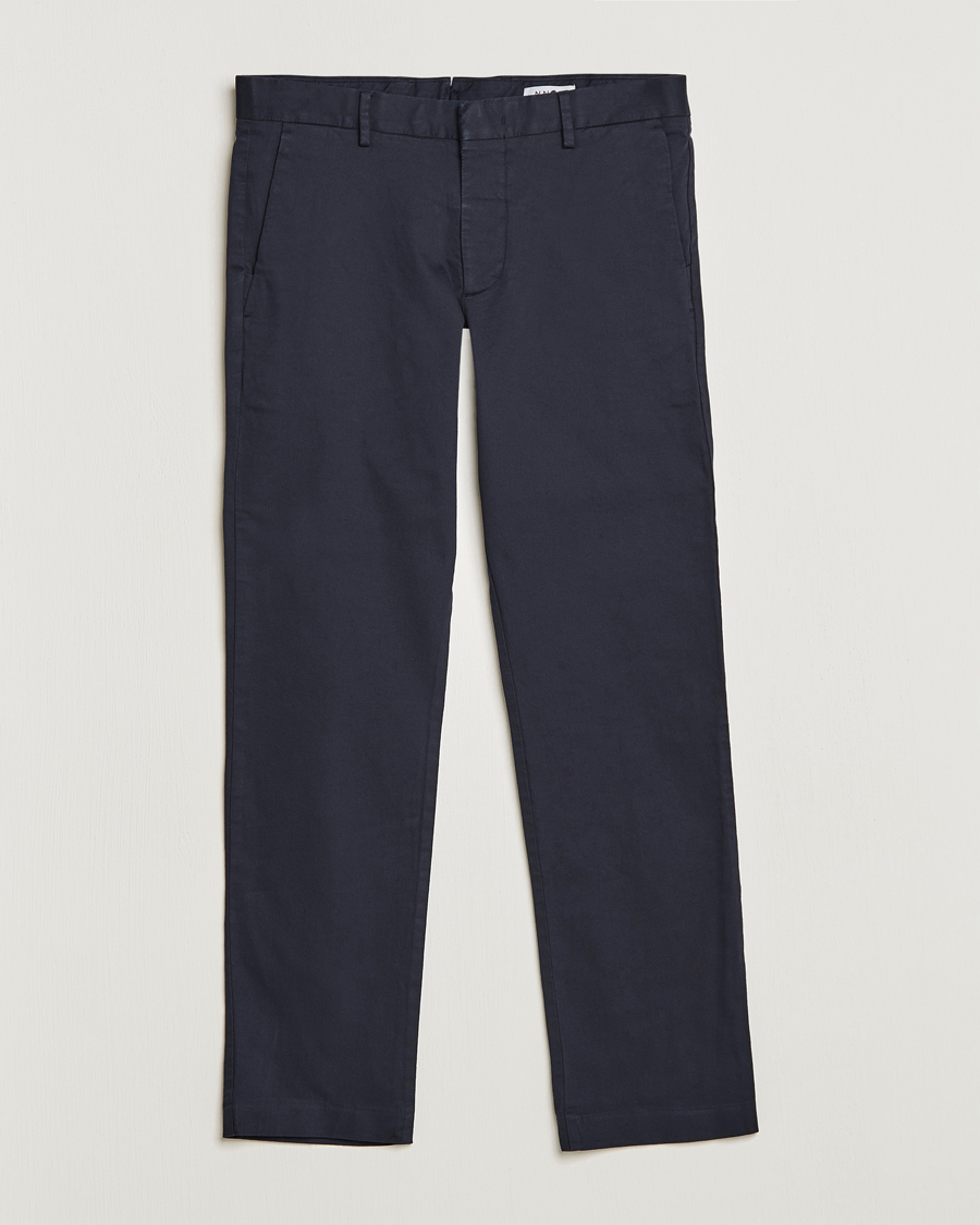 Men | Trousers | NN07 | Theo Regular Fit Stretch Chinos Navy Blue