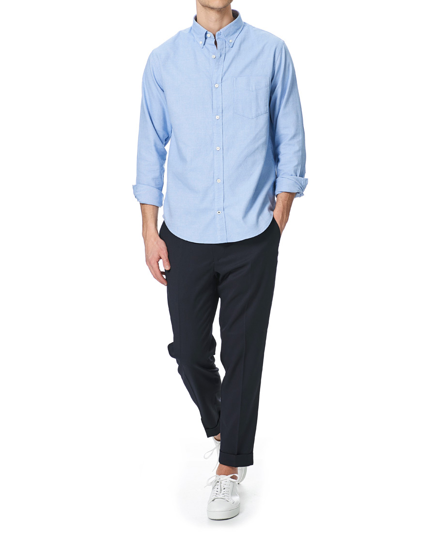 Men | Shirts | NN07 | Levon Oxford/Cashmere Shirt Light Blue