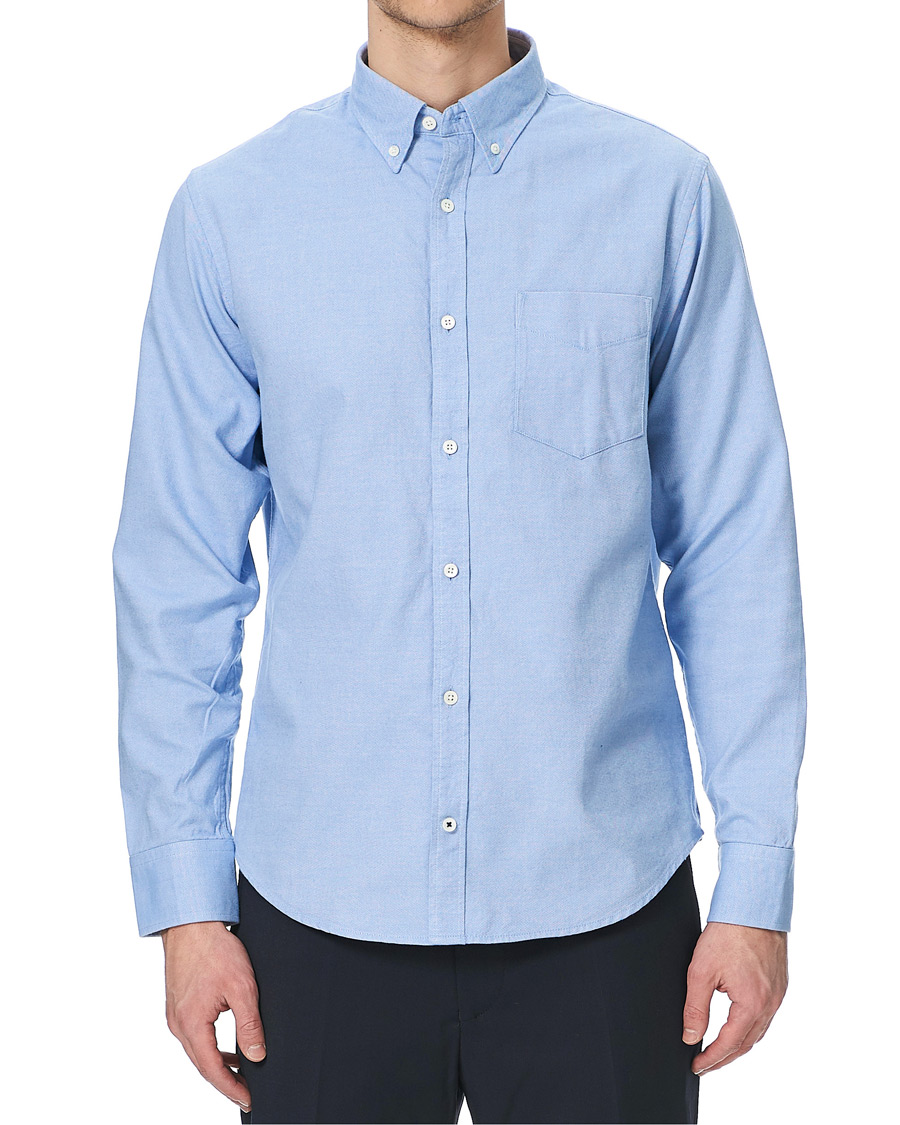 Men | Shirts | NN07 | Levon Oxford/Cashmere Shirt Light Blue