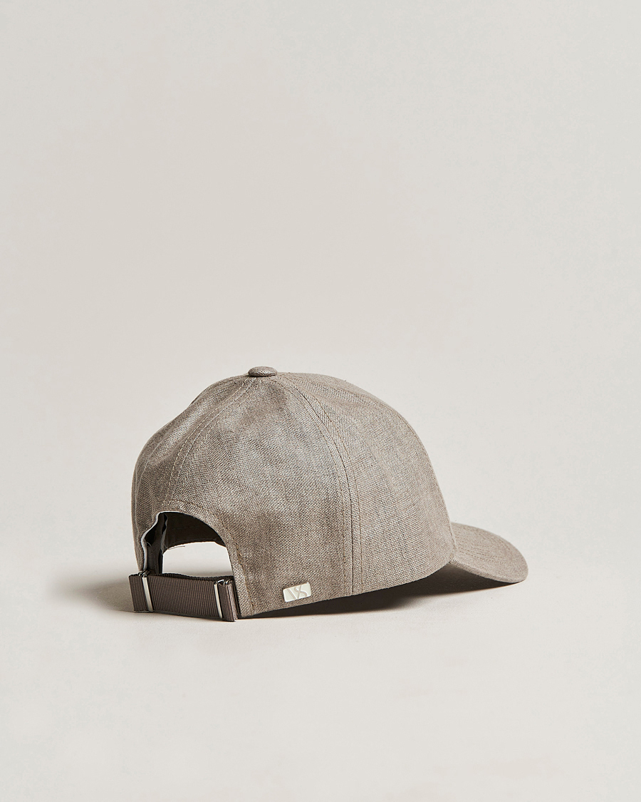 Men | Hats & Caps | Varsity Headwear | Linen Baseball Cap Argent Khaki