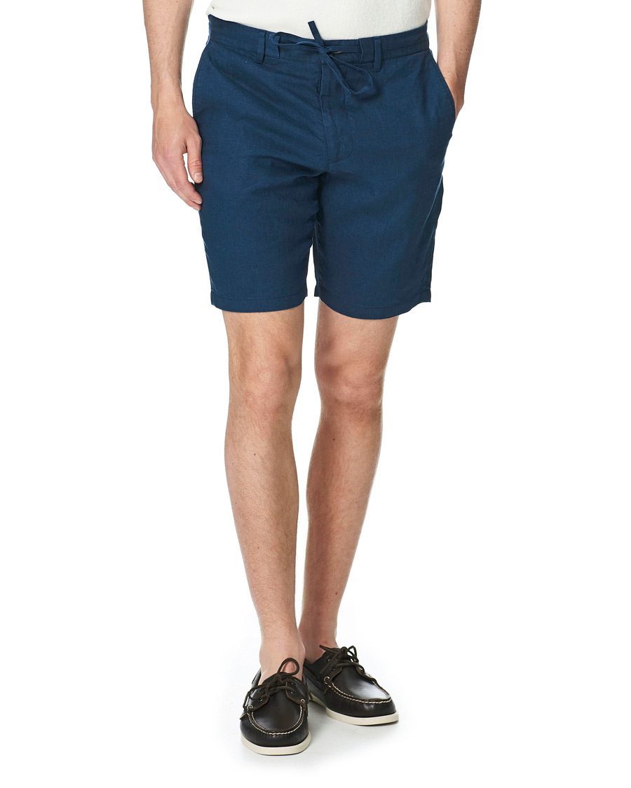 Men | Shorts | GANT | Relaxed Linen Drawstring Shorts Insignia Blue