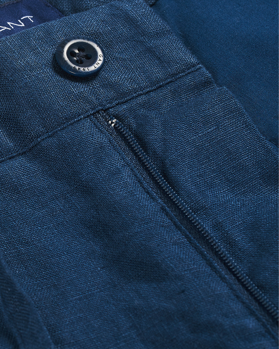 Men | Shorts | GANT | Relaxed Linen Drawstring Shorts Insignia Blue