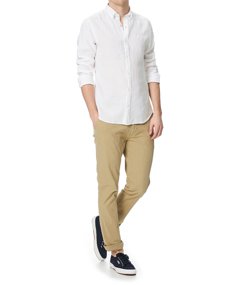 Men | Shirts | GANT | Slim Fit Linen Shirt White