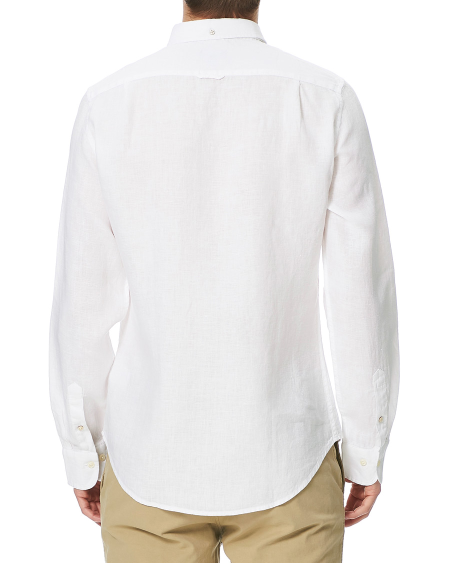 Men | Shirts | GANT | Slim Fit Linen Shirt White