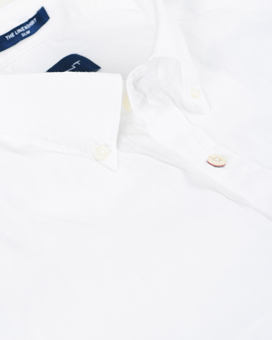 Men | Shirts | GANT | Slim Fit Linen Shirt White