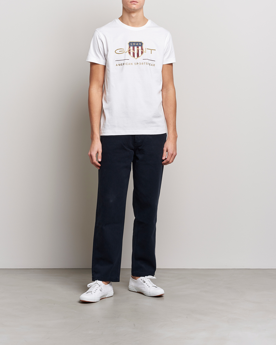 Men | T-Shirts | GANT | Archive Shield Logo T-Shirt White