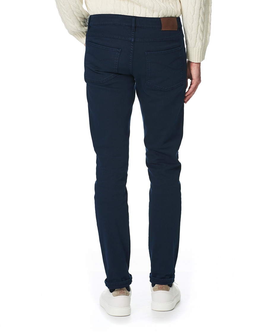 Men | Trousers | Brunello Cucinelli | Slim Fit 5-Pocket Twill Pants Navy