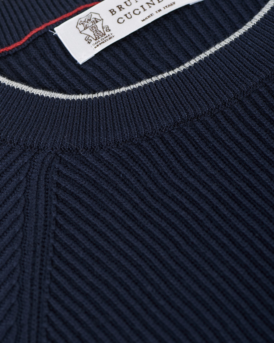 Men | Sweaters & Knitwear | Brunello Cucinelli | Rib Stitch Navy